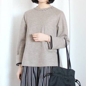 Lanvin Collection embellished neckline sweater